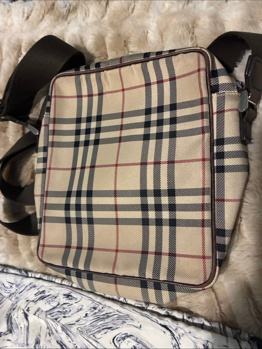 AUTHENTIC BURBERRY Crossbody Neutral Canvas Nova Check Pattern (INCLUDES COA) - Picture 12 of 16